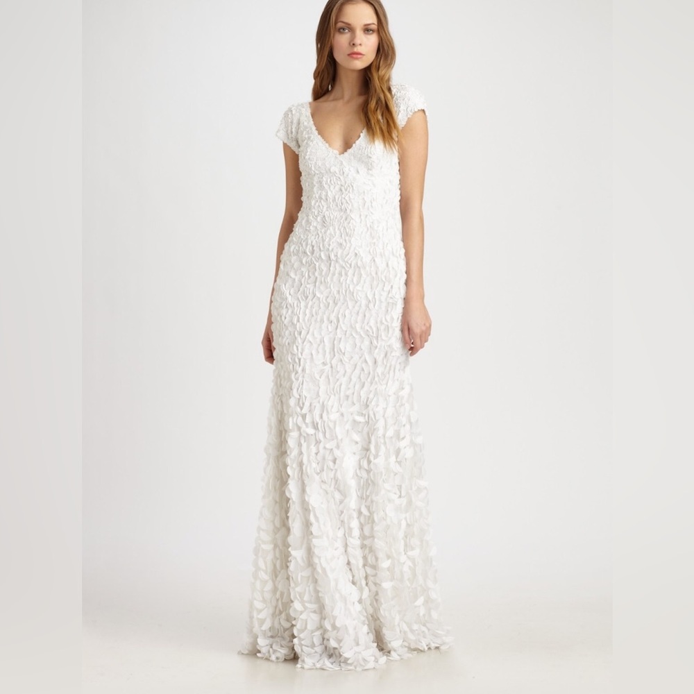 Theia Bridal Petal Gown in White Wedding Dress